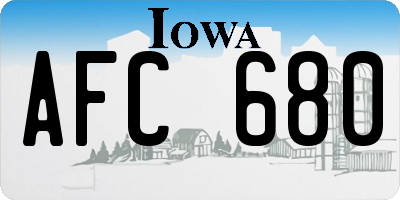 IA license plate AFC680
