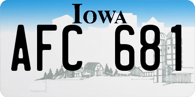 IA license plate AFC681