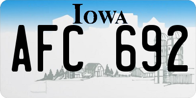 IA license plate AFC692
