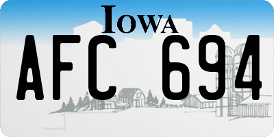 IA license plate AFC694