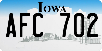 IA license plate AFC702