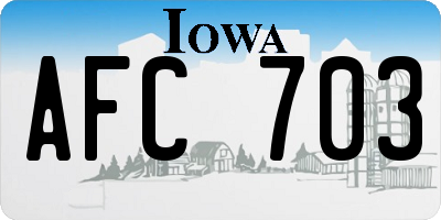 IA license plate AFC703