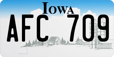 IA license plate AFC709