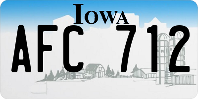 IA license plate AFC712