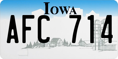 IA license plate AFC714