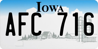 IA license plate AFC716