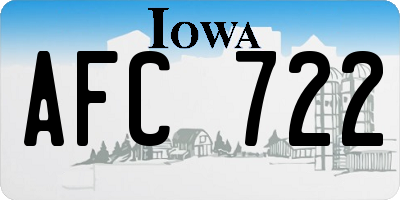 IA license plate AFC722