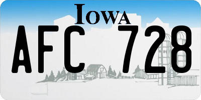 IA license plate AFC728