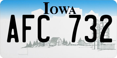 IA license plate AFC732