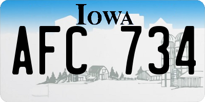 IA license plate AFC734