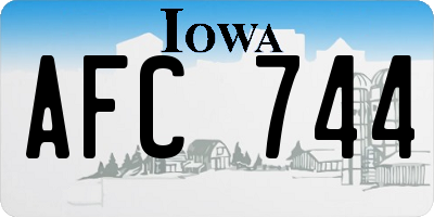 IA license plate AFC744