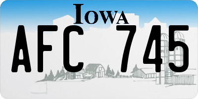 IA license plate AFC745