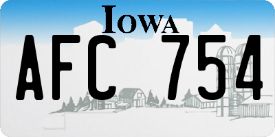 IA license plate AFC754