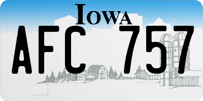 IA license plate AFC757