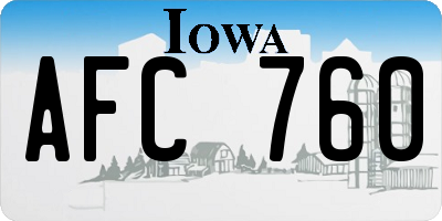 IA license plate AFC760