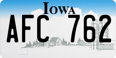 IA license plate AFC762
