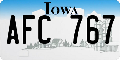 IA license plate AFC767