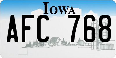 IA license plate AFC768