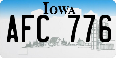 IA license plate AFC776