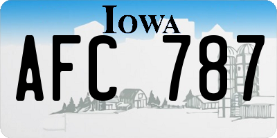 IA license plate AFC787