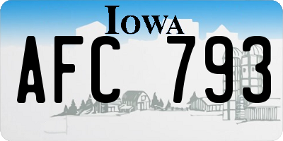 IA license plate AFC793