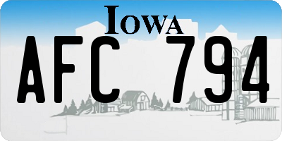 IA license plate AFC794