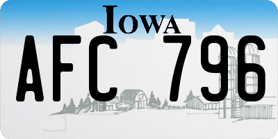 IA license plate AFC796