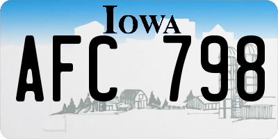 IA license plate AFC798