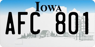 IA license plate AFC801