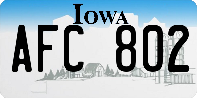 IA license plate AFC802