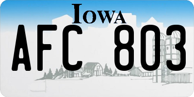 IA license plate AFC803
