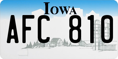 IA license plate AFC810