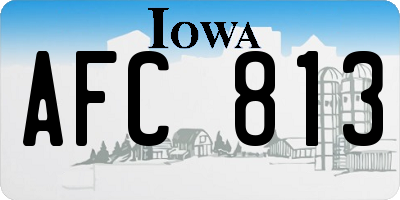 IA license plate AFC813