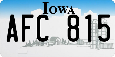 IA license plate AFC815