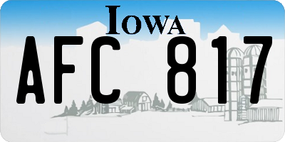 IA license plate AFC817