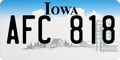 IA license plate AFC818