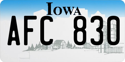 IA license plate AFC830