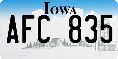 IA license plate AFC835