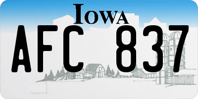 IA license plate AFC837