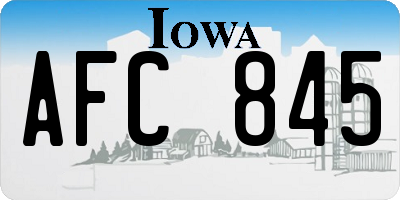 IA license plate AFC845