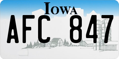 IA license plate AFC847