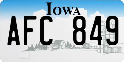 IA license plate AFC849