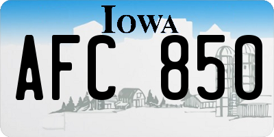 IA license plate AFC850