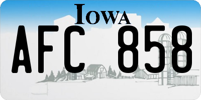 IA license plate AFC858