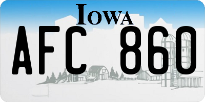 IA license plate AFC860