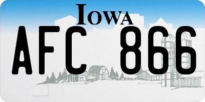 IA license plate AFC866