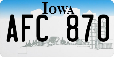 IA license plate AFC870