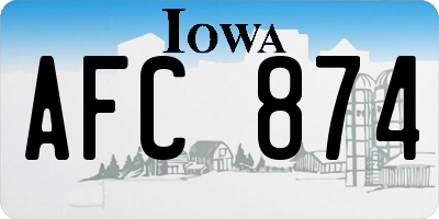 IA license plate AFC874