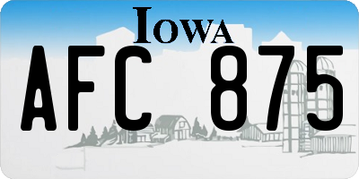 IA license plate AFC875
