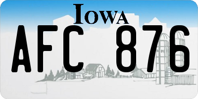 IA license plate AFC876